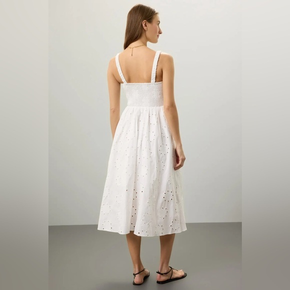 Thakoon Collective Smocked White Eyelet Dress $470 - Picture 2 of 3
